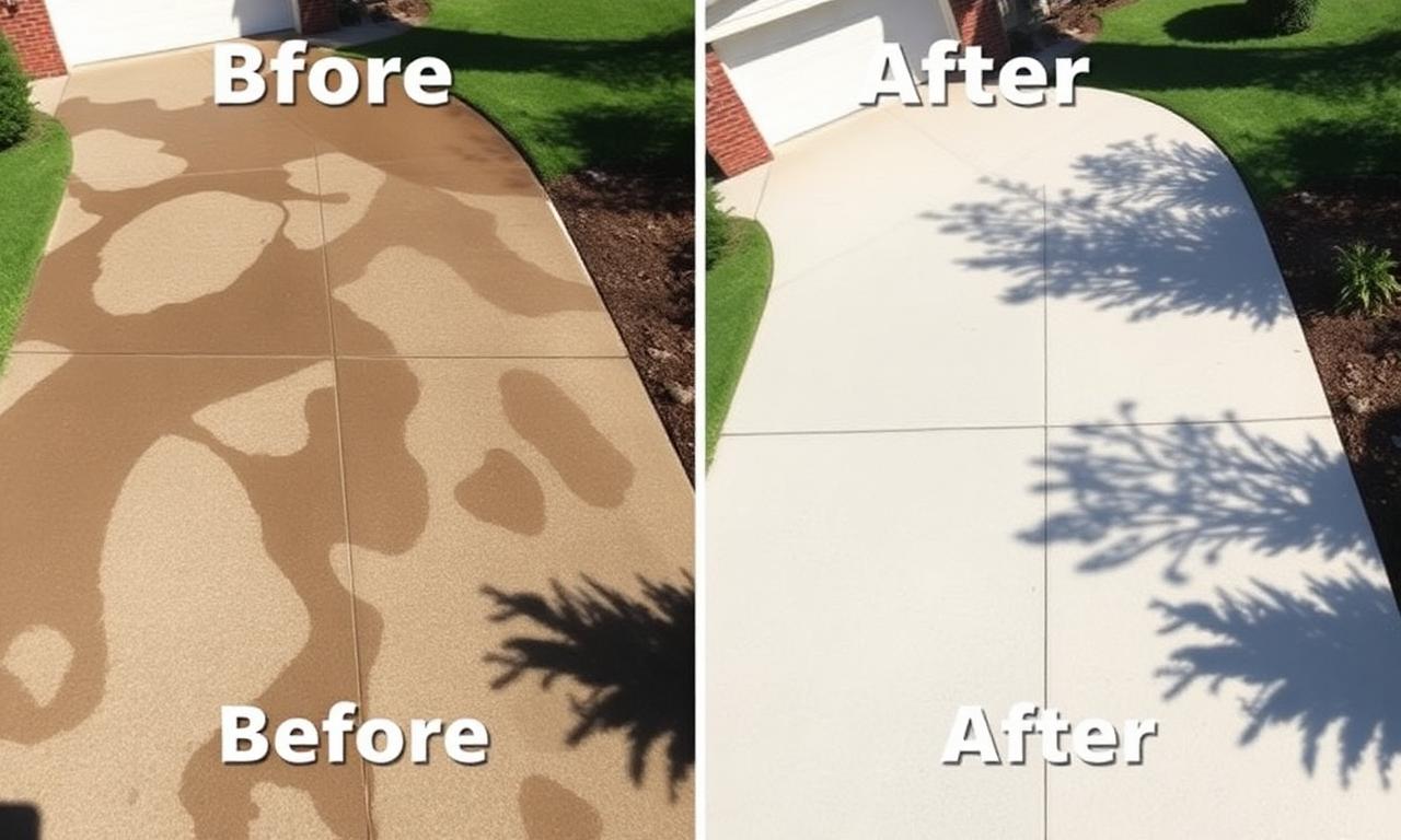 Driveway before and after